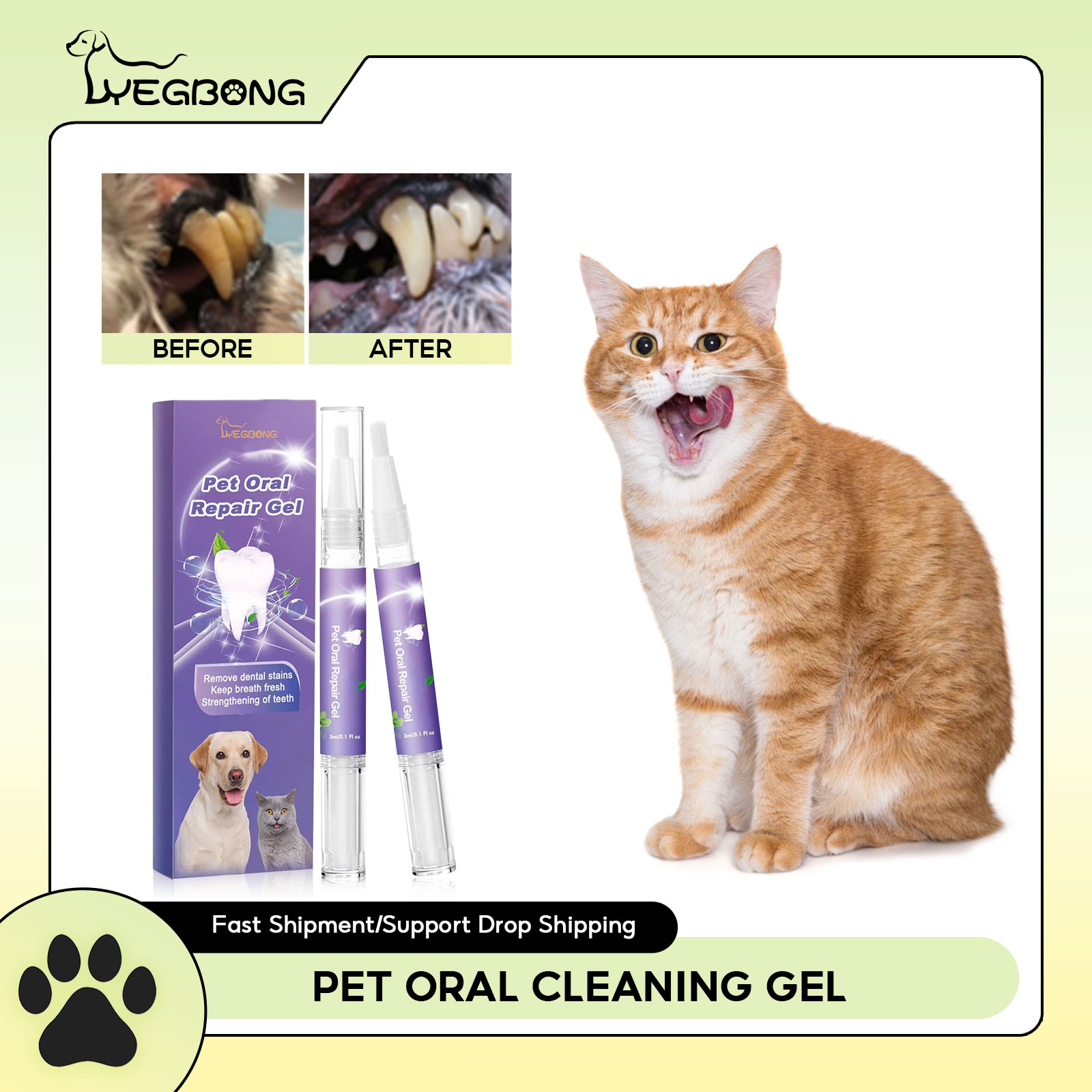 Teeth Whitening Foam - Pet Oral Repair Gel Welpen Zahnstein