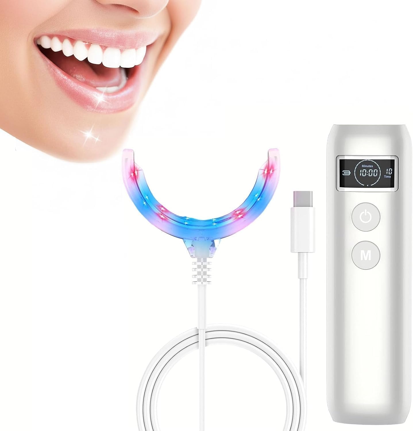 Teeth Whitening Lamp - Zahnaufhellungs-Beschleunigerlampe Blau- und Rotlicht LED Mundpflege-Aufsatz