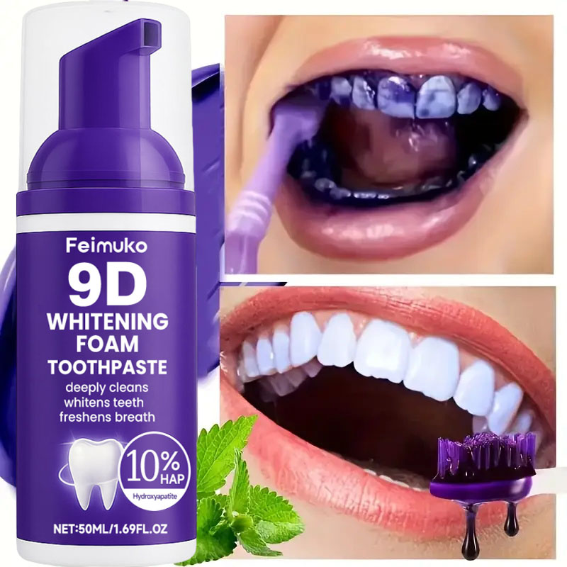 9D Lila Zahnaufhellungs-Zahnpa – Teeth Whitening Yellow Teeth Bewertung und Preis